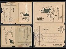 Germany Third Reich, WWII Propaganda Field mail covers, Caricature Coal Thief