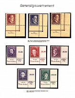 1942 General Government, Germany (Mi. 89 - 91, 96 - 100, Full Sets, Corner Margins)