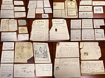 Russian Empire, Russia, Stock of documents with Revenues, many from Mount Athos sketes of Russian monks