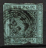 1858 3kr Baden, Germany (Mi. 6 - 7, Canceled, CV $50)
