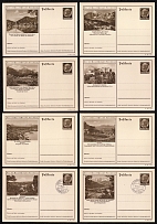 1941 Hindenburg, Third Reich, Germany, 8 Postal Cards