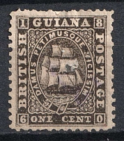 1863 1с British Guiana (Mi. 15 a, Canceled, CV $100)