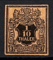 1855 1/10t Hannover, German States, Germany (Mi. 7 a, Sc. 8, CV $330)