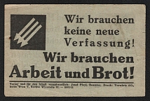 193? 'Don't Miss the Right Way!', The Anti-Fascist Propaganda, 'Iron Front' Leaflet, Austria