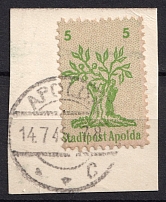 1945 5pf Apolda, Germany Local Post (Mi. 1 I a, Canceled, CV $70)