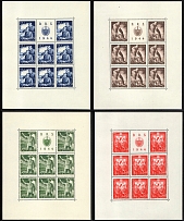 1944 Croatia, NDH, Full Sheets (Mi. 162 - 165, Full Set, MNH)