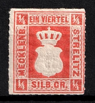 1864 1/4s Mecklenburg-Strelitz, German States, Germany (Mi. 1 a, Sc. 1, CV $290)