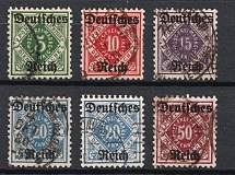 1920 Weimar Republic, Germany, Official Stamps (Mi. 52 - 54, 55 X, 55 Y, 56, Full Set, Canceled, CV $90)