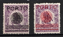 1919 Timisoara, Hungary, Romanien Occupation, Provisional Issue, Official Stamps (Mi. 4 a, 4 b)