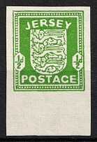 1941-42 1/2p Jersey, German Occupation, Germany (Mi. 1 y U, Margin, CV $780, MNH)