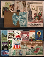 Germany, United States, Stock of Cinderellas, Non-Postal Stamps, Labels, Advertising, Charity, Propaganda (#243B)