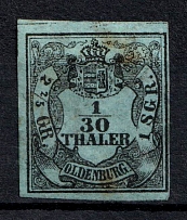 1852 1/30th Oldenburg, German States, Germany (Mi. 2 I, CV $310)