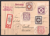 1945-46 Niesky, Local Post, Germany, Registered Military Mail Postcard, Niesky - Pirna (Signed)