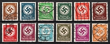 1934 Third Reich, Germany, Official Stamps (Mi. 132 - 143, Full Set, Canceled, CV $50)