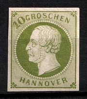 1861 10g Hannover, German States, Germany (Mi. 18, Sc. 24, CV $470)
