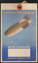 ' In a Zeppelin Across the Ocean', Third Reich WWII, German Propaganda, Germany, Postcard from Hamburg to America