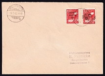 1948 (9 Jul) District 20 Halle Main Post Office, Sangerhausen Emergency Issue, Soviet Russian Zone of Occupation, Germany Cover from Sangerhausen