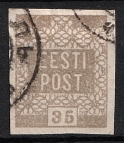 1919 35p Estonia (Grey, Canceled, CV $30)
