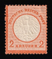 1872 2kr German Empire, Small Breast Plate, Germany (Mi. 8, CV $7,150, MNH)