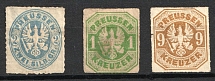1861-67 Prussia, Germany (Mi. 17, 22, 26, CV $120)