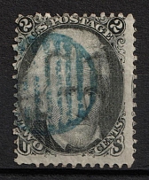 1863 2c Jackson, United States, USA (Scott 73, Black, Blue Cancellation, CV $70)