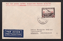 1937 (4 Oct) Belgium Airmail cover from Brussels to Munich (Germany), 1st flight Brussels - Munich