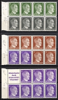 1941 Third Reich, Germany, Se-tenants, Zusammendrucke, Blocks (Mi. 117 B - 118 B, 121 B, Margins, CV $50)