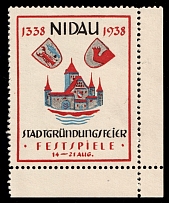 1938 'City Founding Celebration Festival', Third Reich Propaganda, Cinderella, Nazi Germany (Corner Margins, MNH)