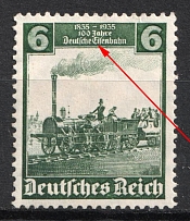 1935 6pf Third Reich, Germany (Mi. 580 II,  Spot 'i', Print Error, CV $160)