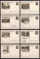 1938 Hindenburg, Third Reich, Germany, 8 Postal Cards