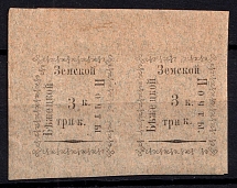 1893 3k Bezhetsk Zemstvo, Russia (Schmidt #15, Pair)
