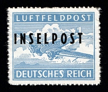 1944 Island Rhodes, Military Mail 'INSELPOST', Germany (Mi. 8 B II, Signed, CV $200, MNH)