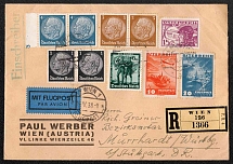 1938 Third Reich, Austria, Anschluss, Germany, Registered Cover Vienna - Murrhardt, Airmail