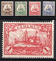 1905-19 Cameroon, German Colonies, Kaiser’s Yacht, Germany (Mi. 20 - 23, 24 II B, Signed)