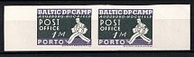 1948 1m Ausburg - Hochfeld, Estonia, Lithuania, Baltic DP Camp, Displaced Persons Camp, Pair (Two Sides Printing, Print Error)