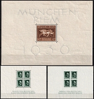 1936-37 Third Reich, Germany, Souvenir Sheets (Mi. Bl. 4 X, Bl. 7, Bl. 8, CV $100)