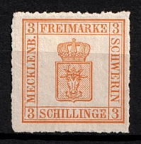 1865-67 3s Mecklenburg-Schwerin, German States, Germany (Mi. 7, Sc. 7, CV $80)