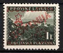 1945 1l Slovenia (Mi. 7 b, CV $30, MNH)