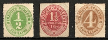 1865-67 Schleswig-Holstein and Lauenburg, Germany (Mi. 13, 15, 17, CV $60)
