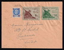 1945 Saint-Nazaire, German Occupation of France, Germany, Cover from Pontchâteau to Guerande franked with full set of Mi. 1 - 2 (CV $1,300)