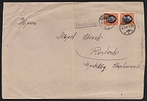 1921(5 March) Germany, Cover from Danzig to Rostock, franked Danzig 10pf pair