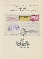Worldwide Air Post Stamps and Postal History - Germany - Zeppelin Flights - 1931 (July 5-6), Upper Silesia Direct and Return Flight postcards, each franked by Zeppelin stamp of 1m carmine, tied by on-board or Glewitz ''5.7.1931'' …