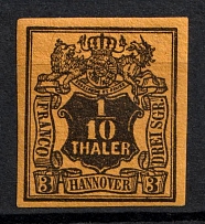 1851-55 1/10t Hannover, German States, Germany (Reprint)