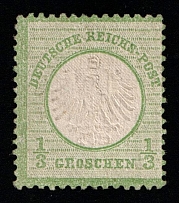 1872 1/3gr German Empire, Small Breast Plate, Germany (Mi. 2 b, Signed, CV $800)