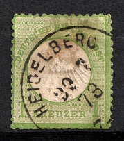 1872 1kr German Empire, Small Breast Plate, Germany (Mi. 7, Canceled, CV $90)