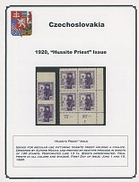 The One Man Collection of Czechoslovakia - ''Hussite Priest'' issue - EXHIBITION STYLE COLLECTION: 1920, 140 mostly mint stamps (4 - used), including 58 mostly imperforate plate or trial color proofs, 25 imperforate singles and …