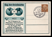 1937 'Stamp Day 1937', Propaganda Postcard, Third Reich Nazi Germany