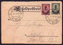 1919 (14 Nov) Russia, Civil War, Fieldpost Letter from Jelgava, franked with West Army Stamps