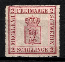 1866 2s Mecklenburg-Schwerin, German States, Germany (Mi. 6 a, Sc. 6, Signed, CV $390)