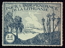 1915 25c For the Independence of Lithuania, Issued in Switzerland
